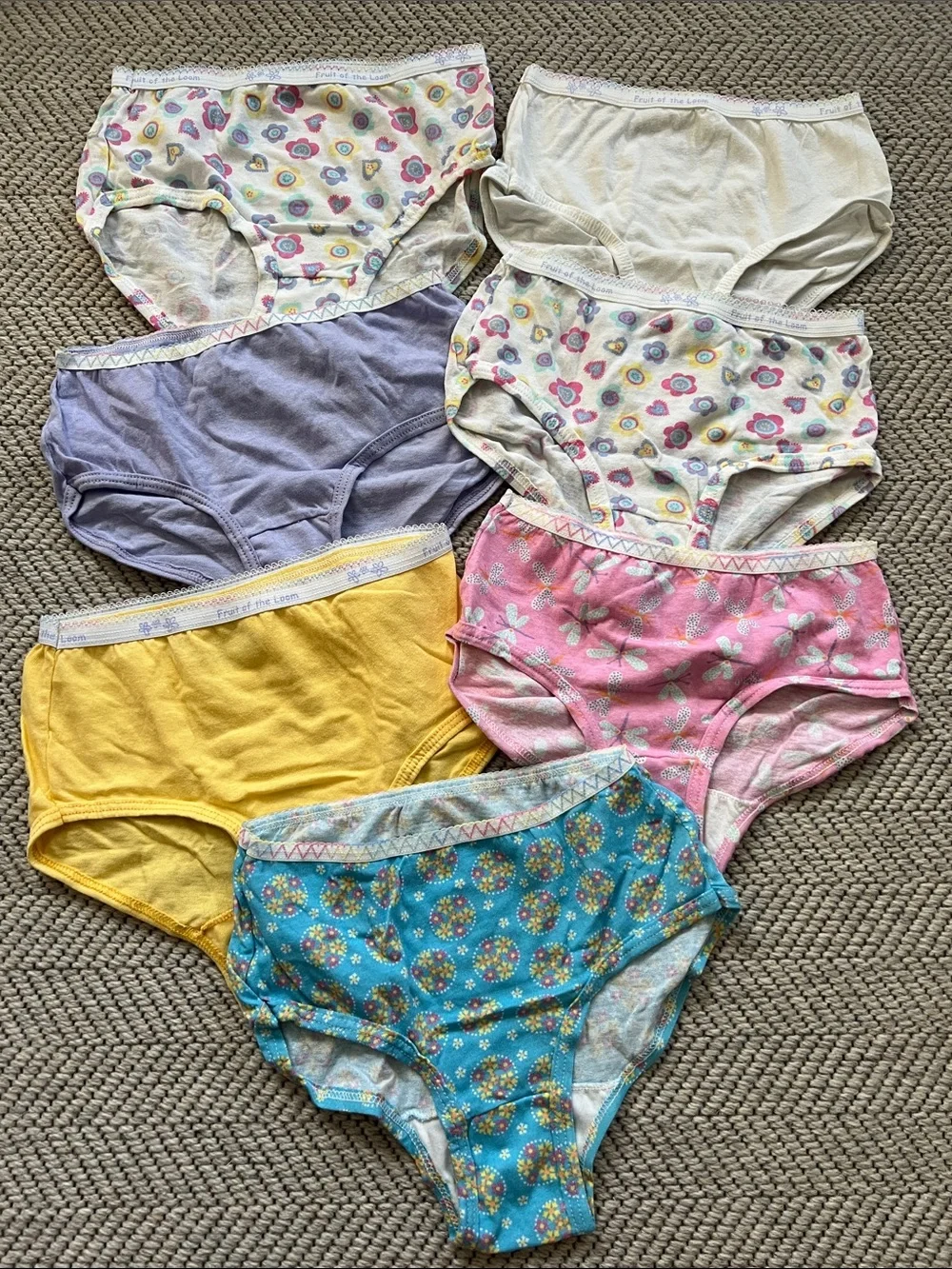 Girls' Mixed Color Cotton Briefs - Pack of 7